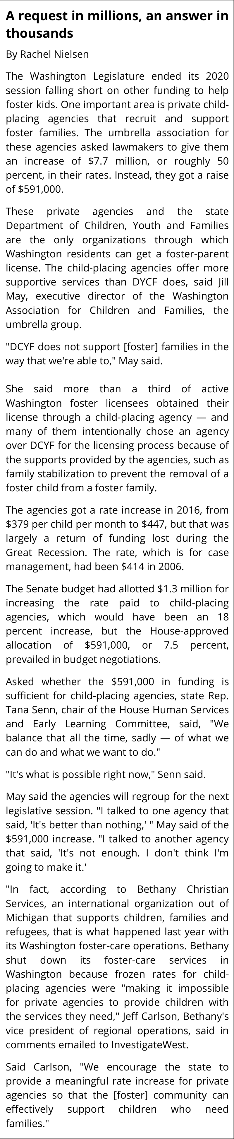 Foster-care funding falls short of ending hotel-stay crisis -  InvestigateWest